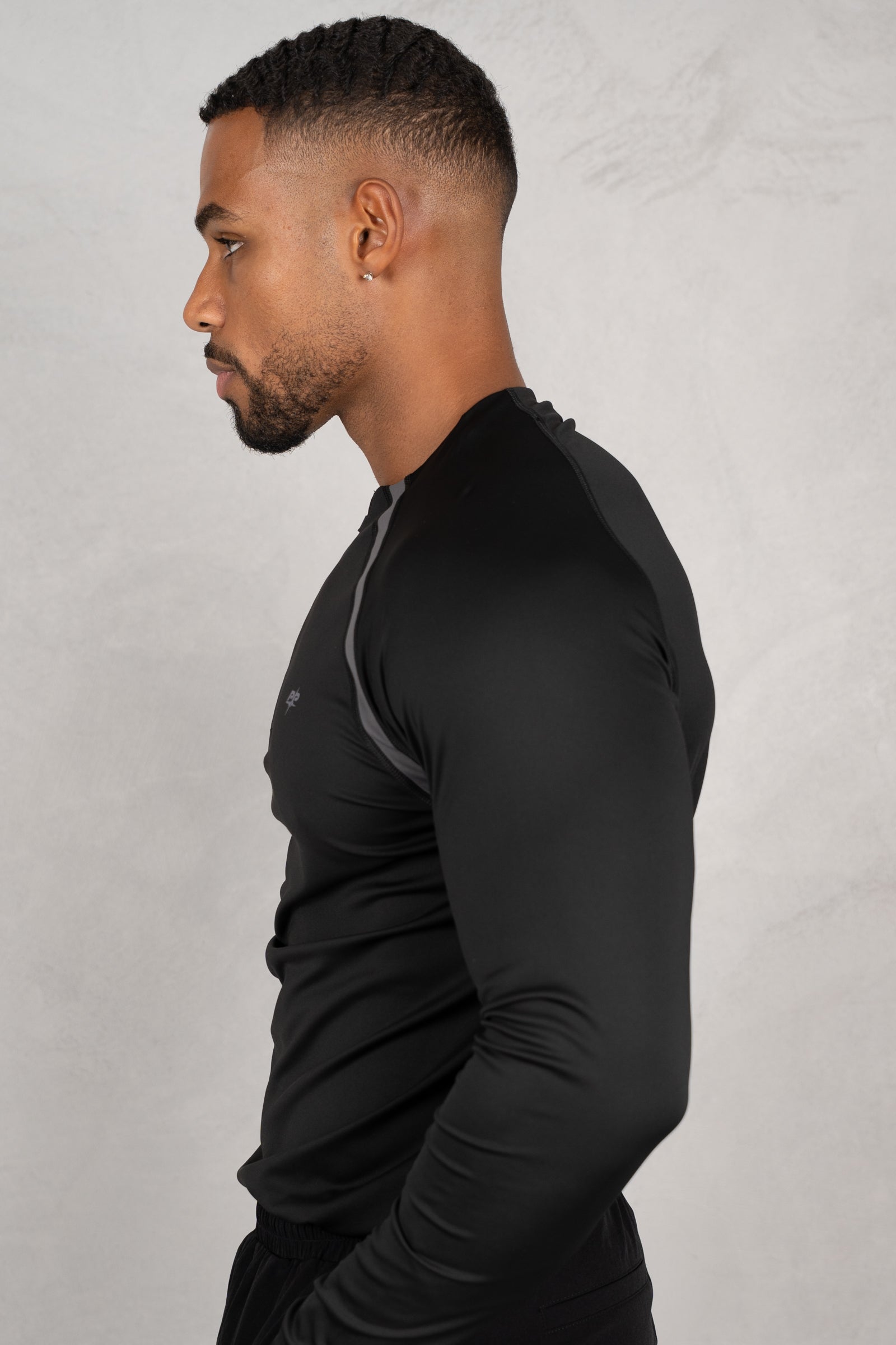 Vector Training Collarless Quarter Zip - Black