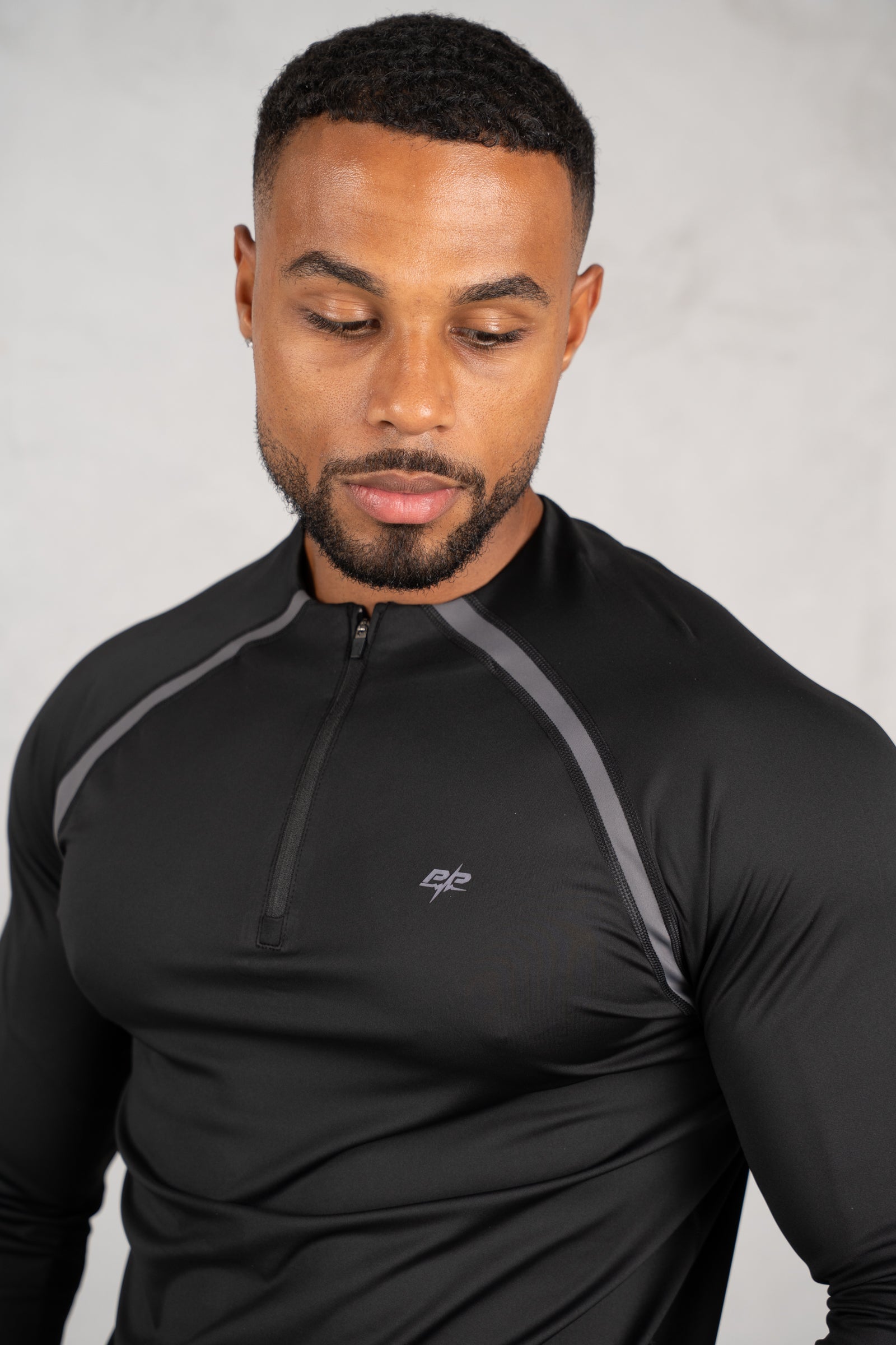 Vector Training Collarless Quarter Zip - Black