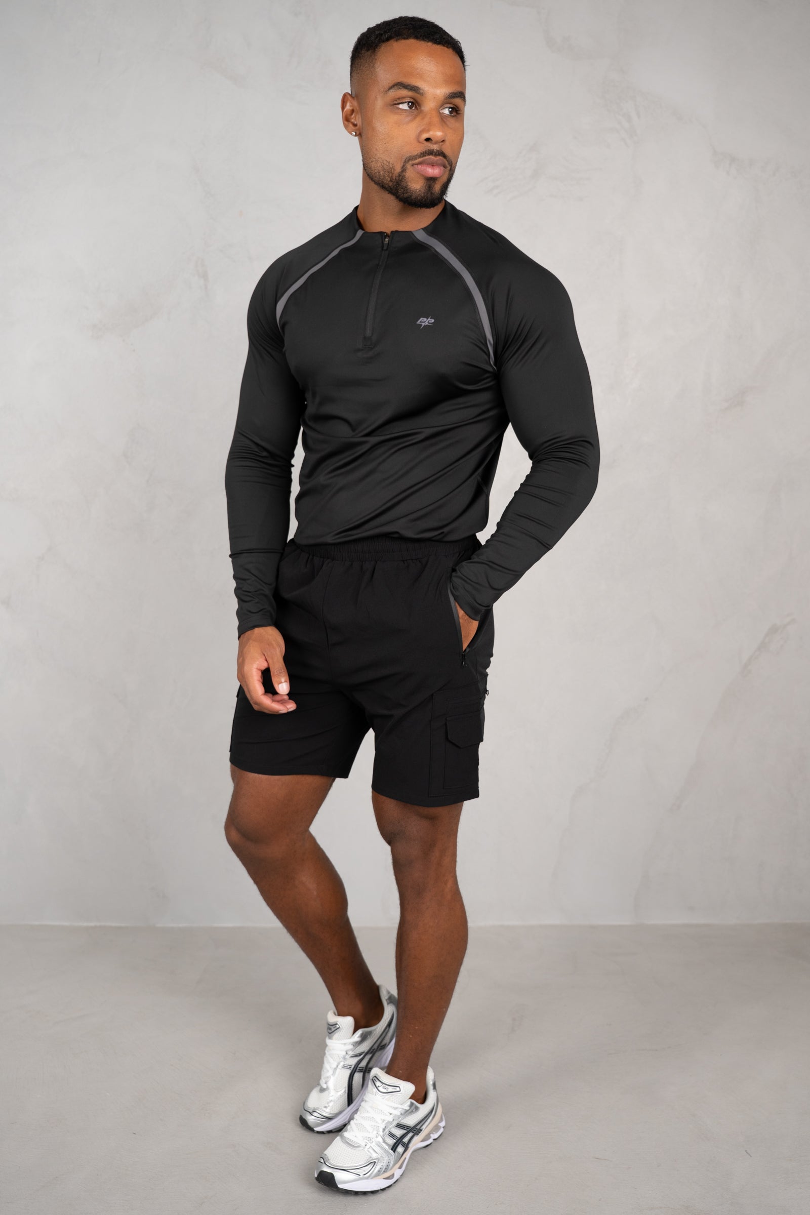 Vector Training Collarless Quarter Zip - Black