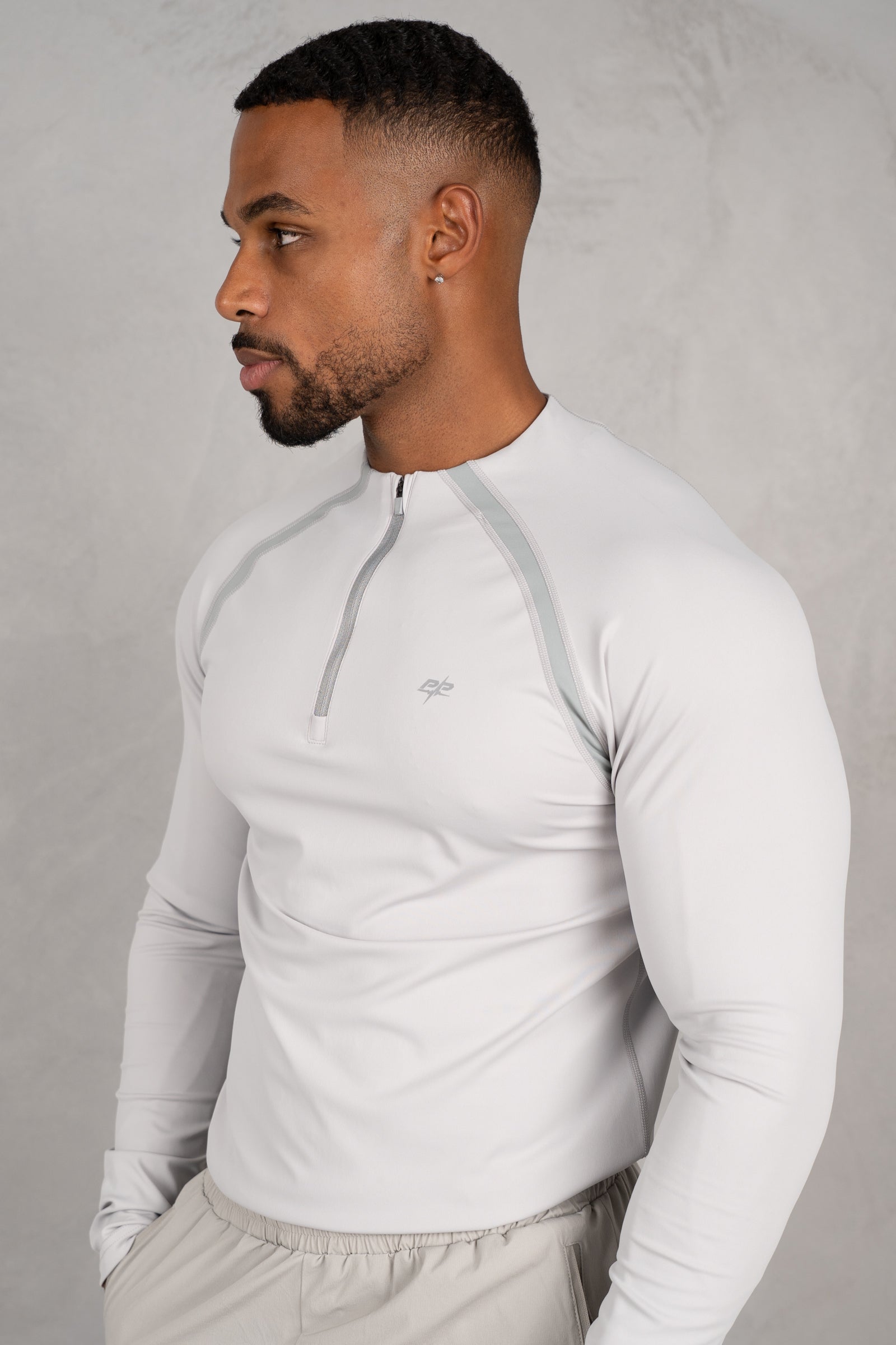 Vector Training Collarless Quarter Zip - Grey