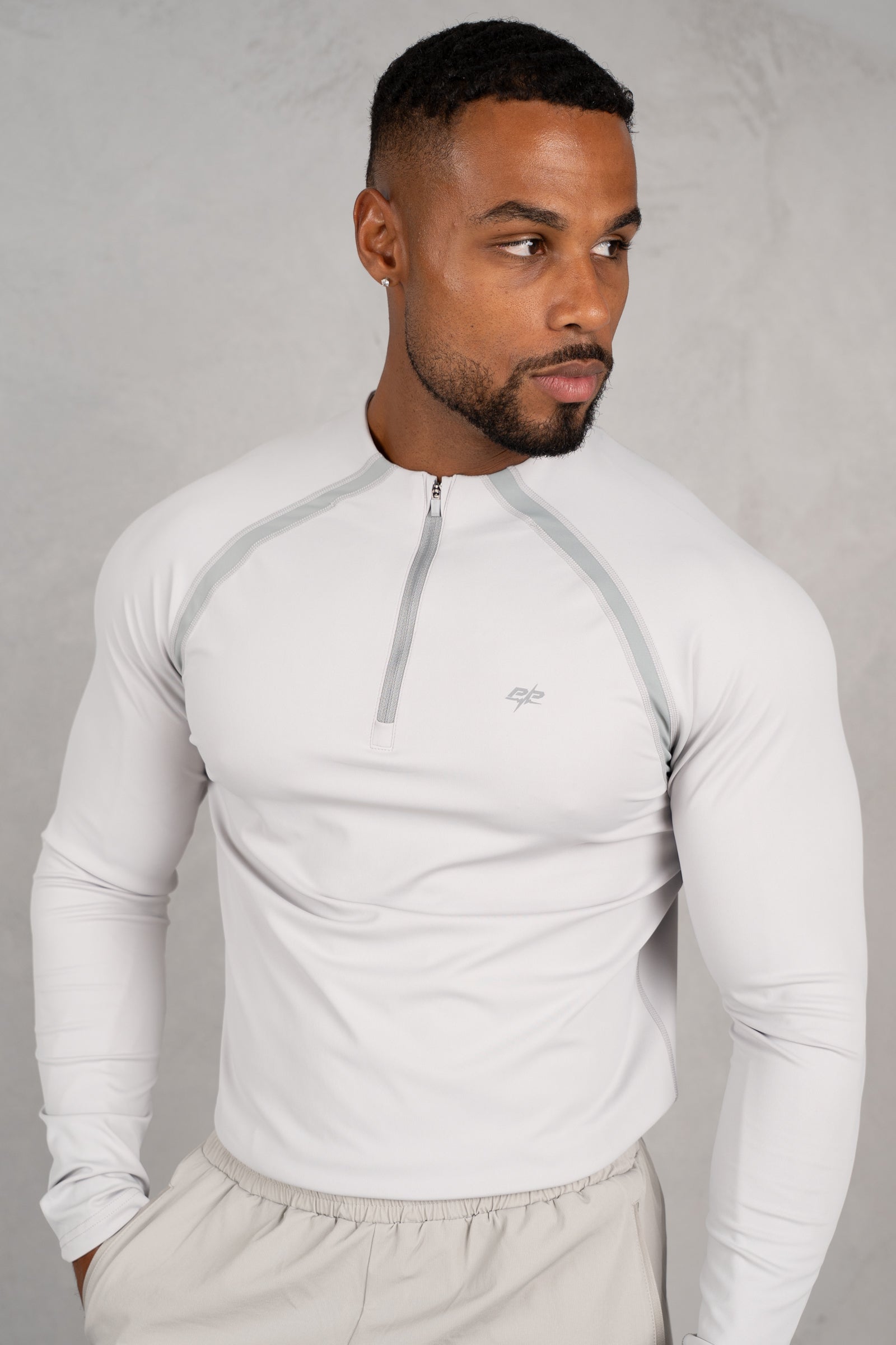 Vector Training Collarless Quarter Zip - Grey
