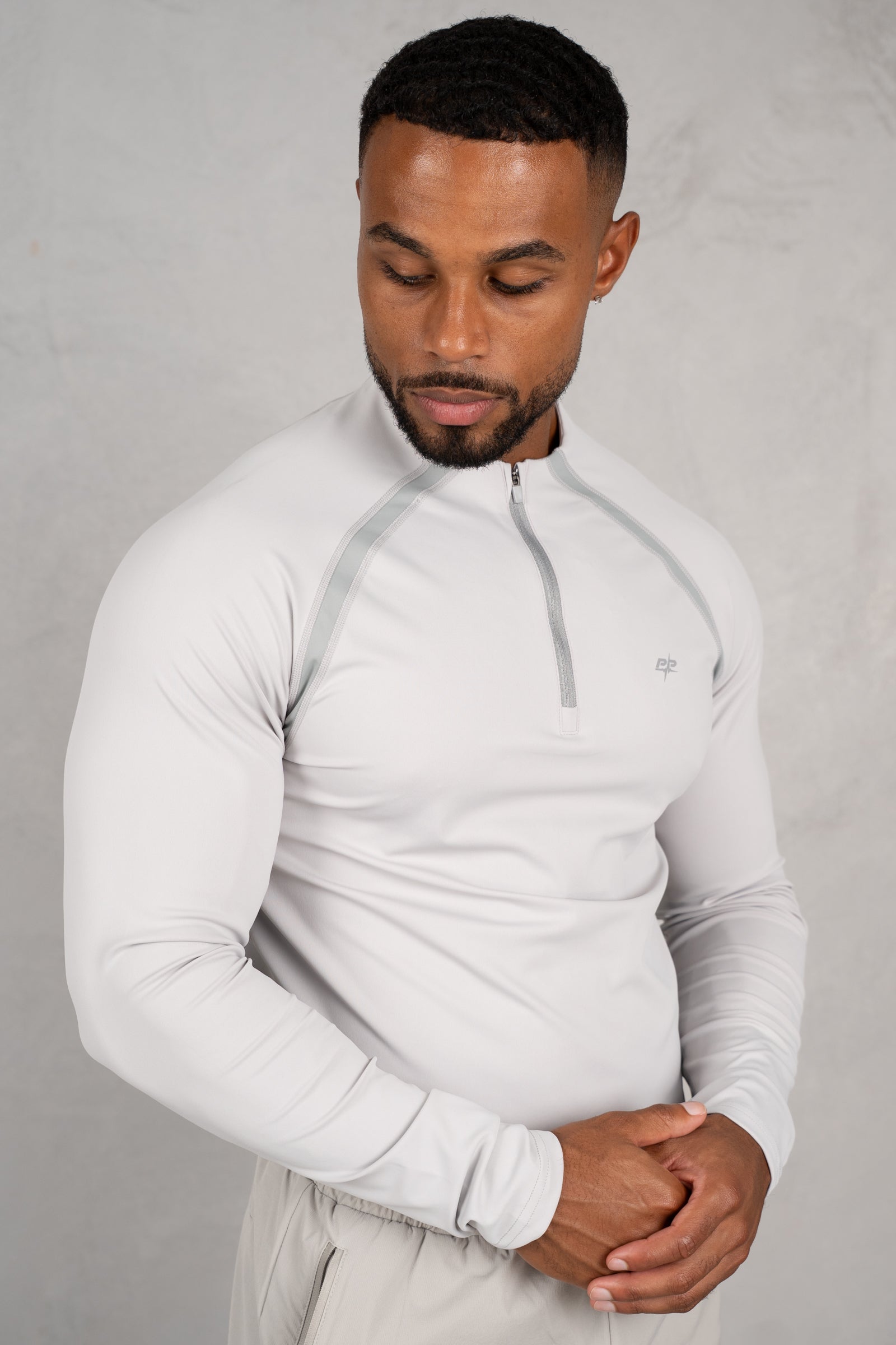 Vector Training Collarless Quarter Zip - Grey