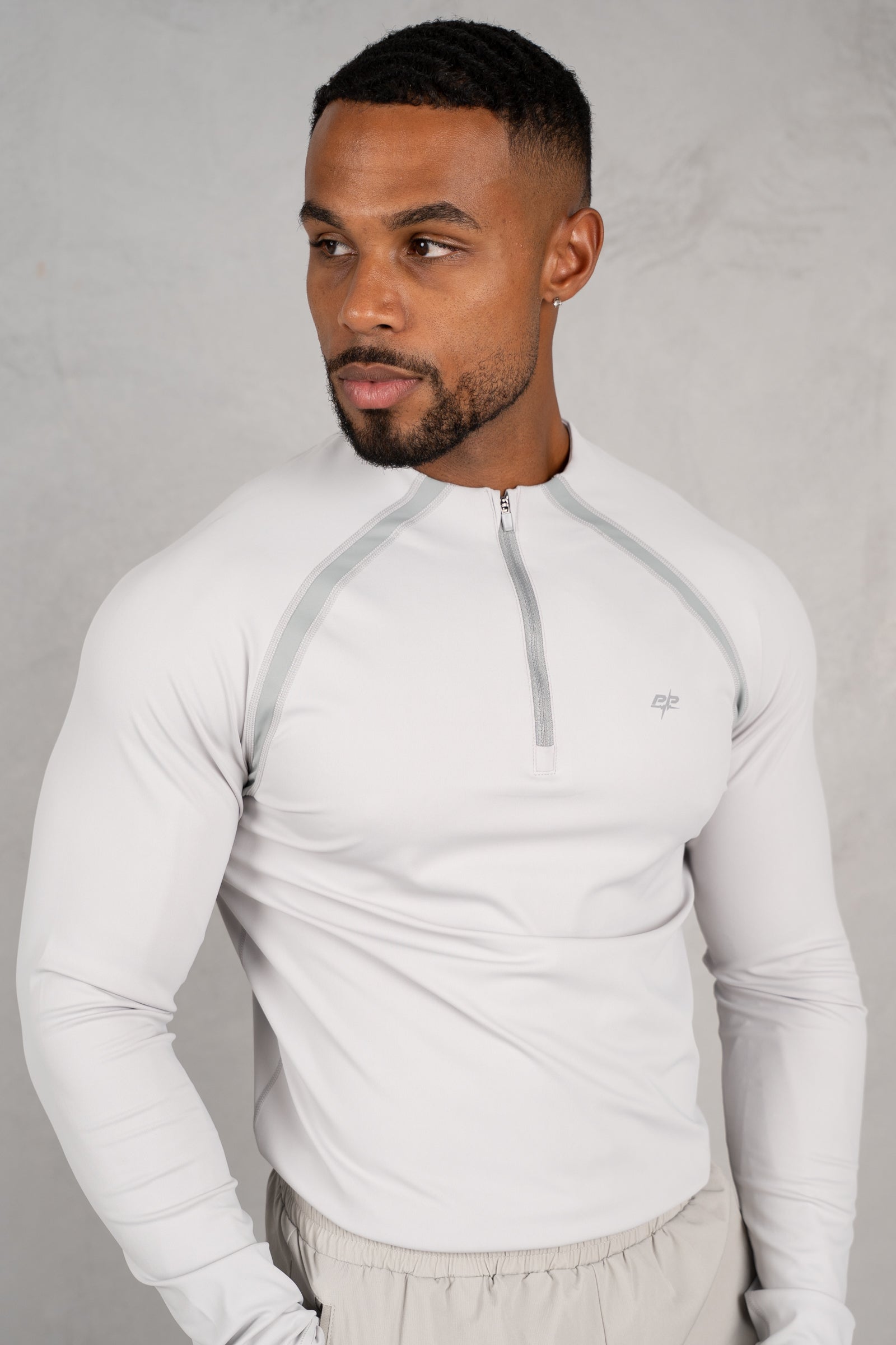 Vector Training Collarless Quarter Zip - Grey
