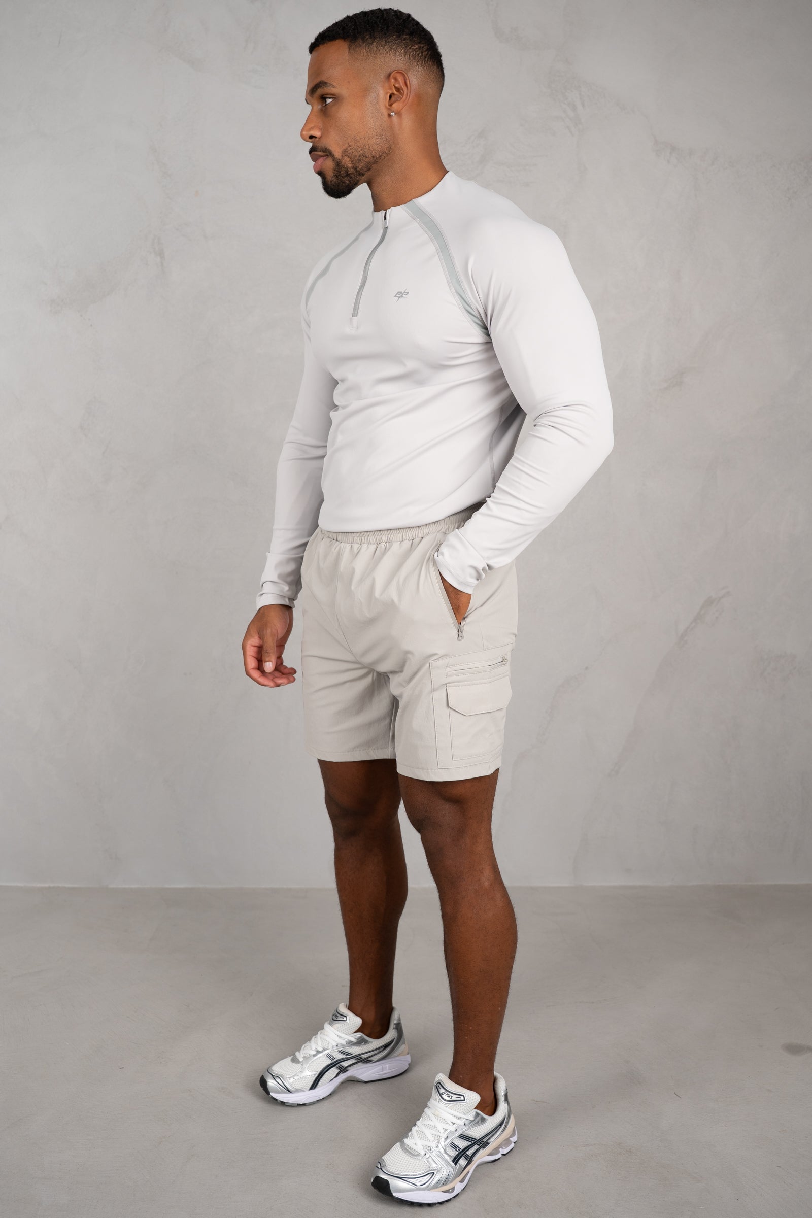 Vector Training Collarless Quarter Zip - Grey