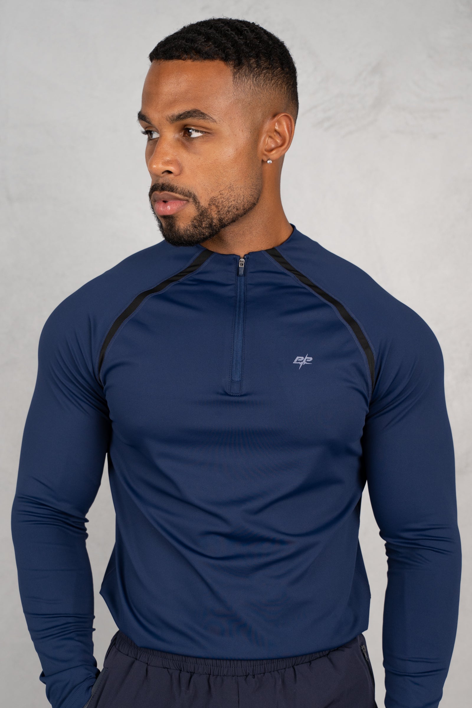 Vector Training Collarless Quarter Zip - Navy