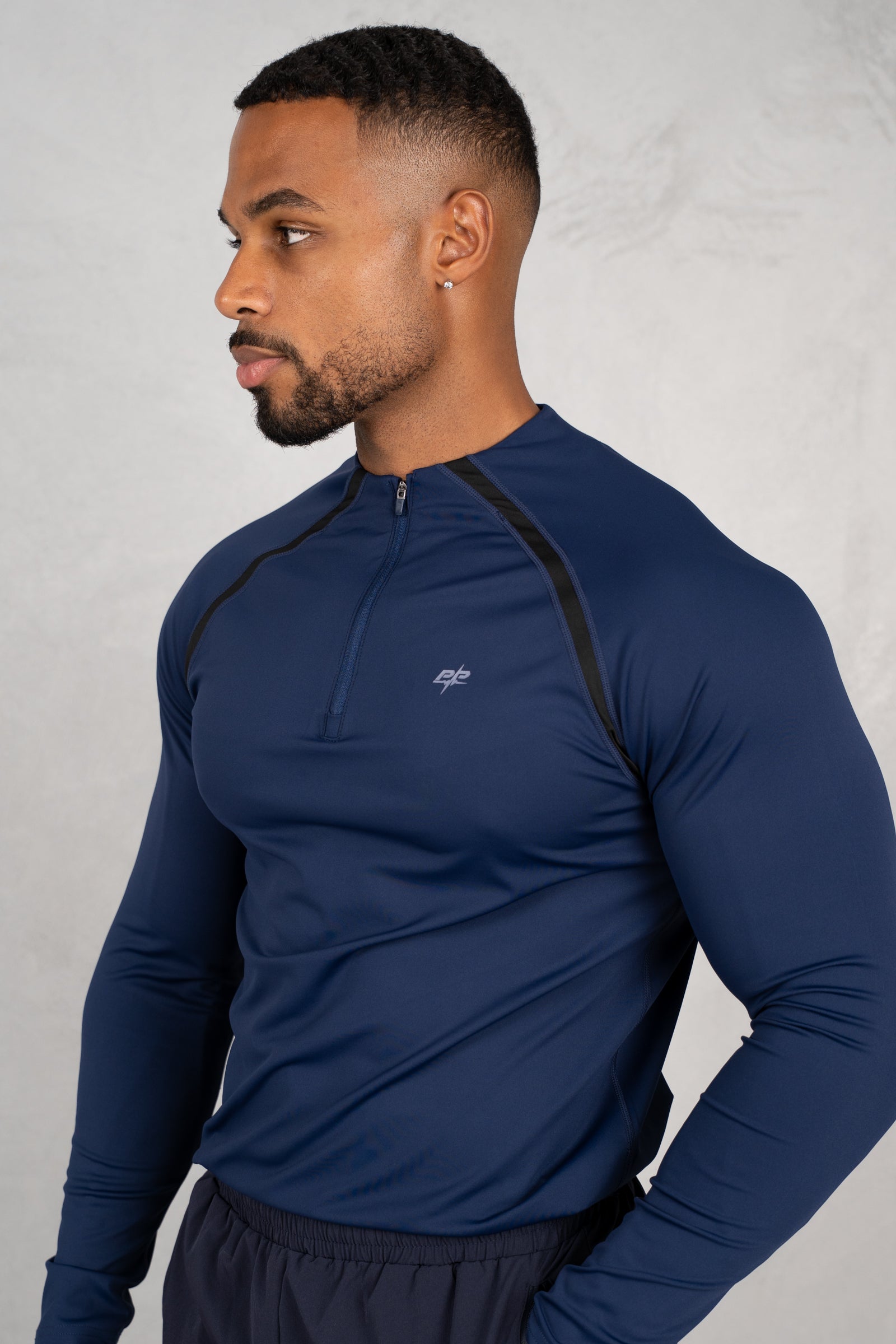 Vector Training Collarless Quarter Zip - Navy