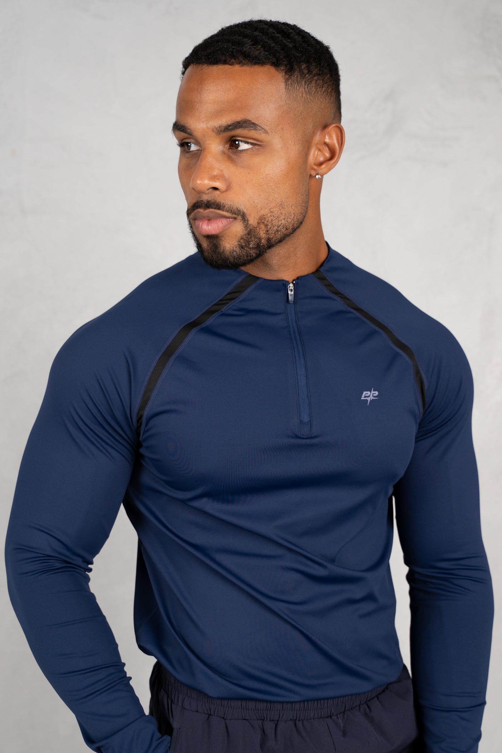 Vector Training Collarless Quarter Zip - Navy
