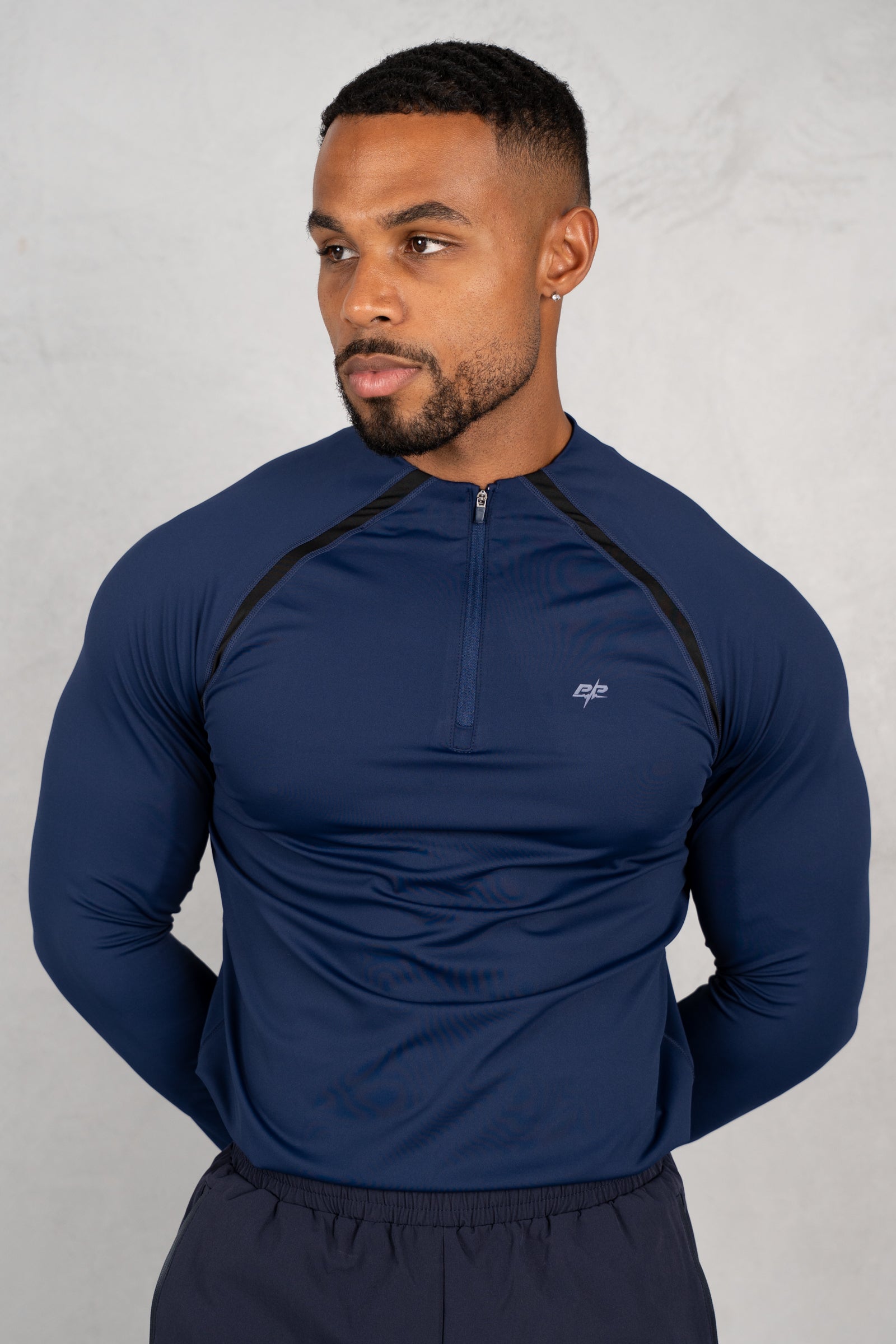 Vector Training Collarless Quarter Zip - Navy